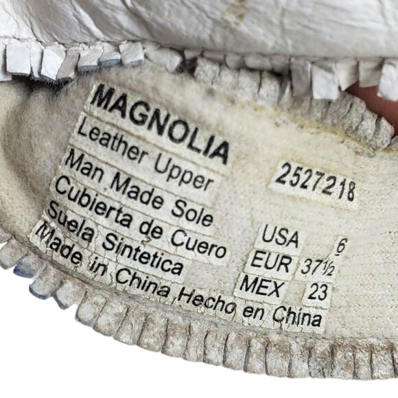 EARTH SPIRIT Sandals MAGNOLIA Womens Size 6 White Slip On Boho Tribal Beaded - Picture 7 of 7